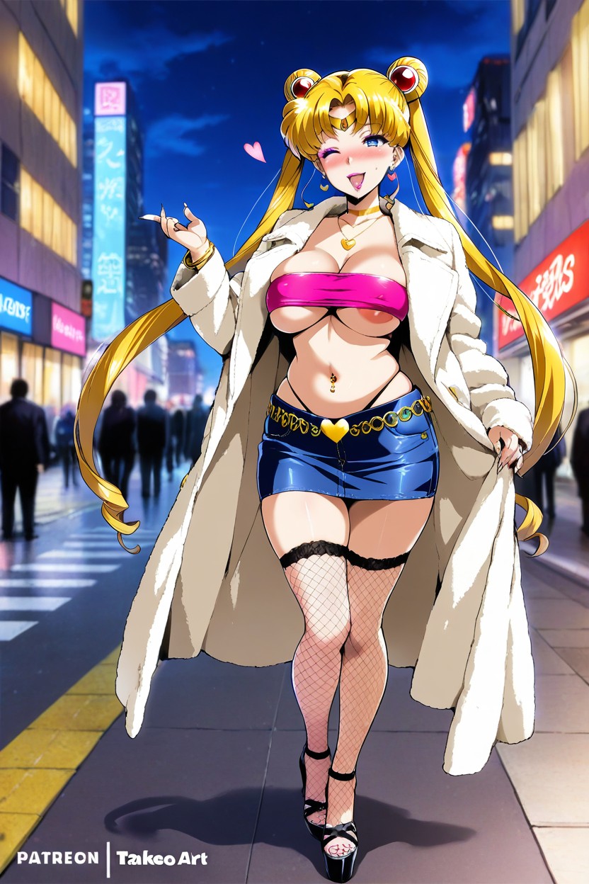 Ahegao, Smiling, Blonde Hentai AI Porn