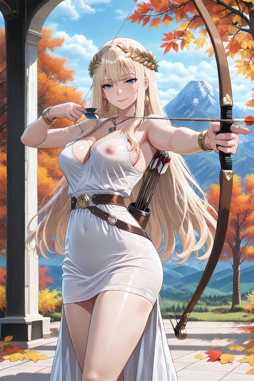 Side View, Large Blue Eyes, Side View Hentai AI Porn