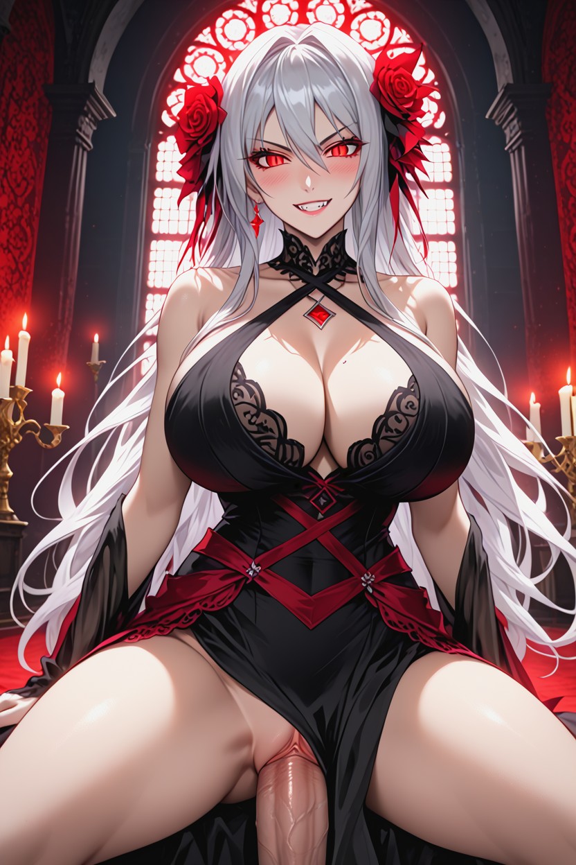 Serious Expression, Pale Skin, Sleeveless Hentai IA