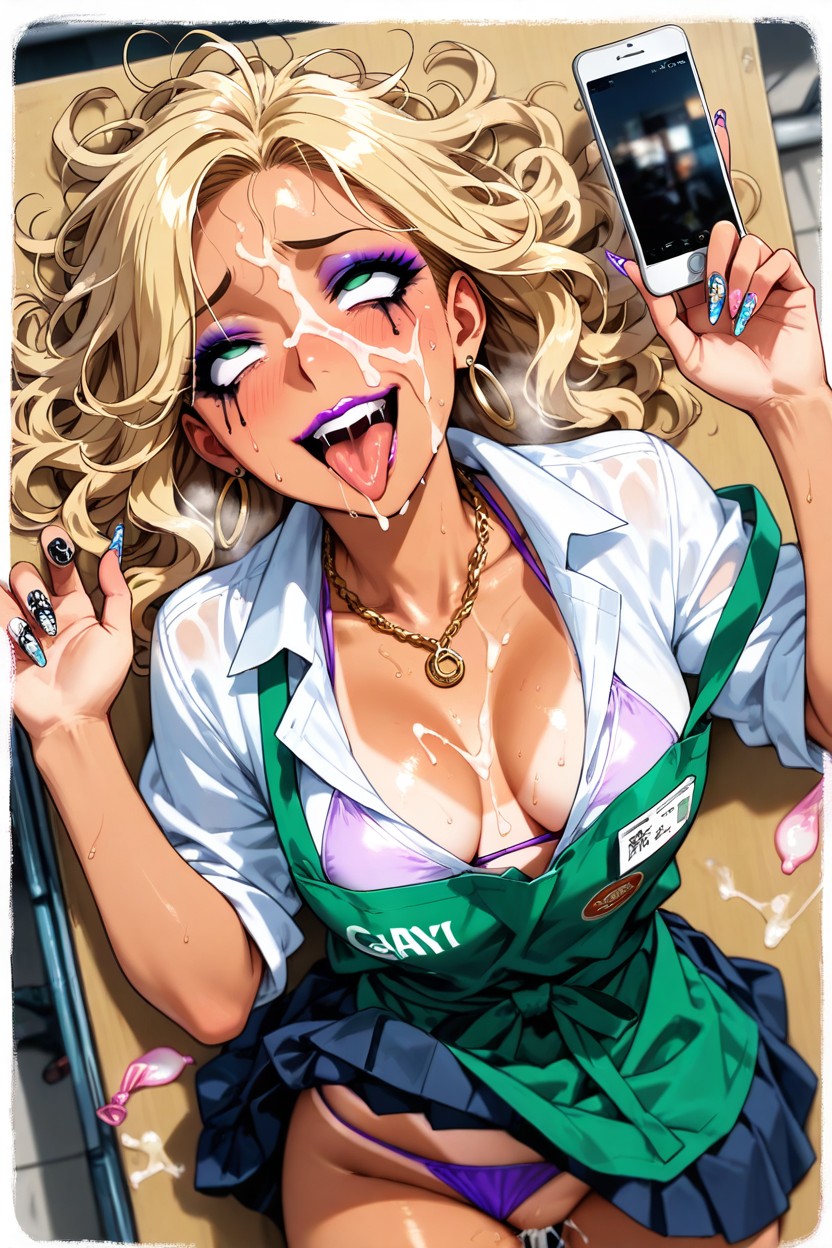 Makeup Smudge, Girl, Cum On Hair Hentai IA