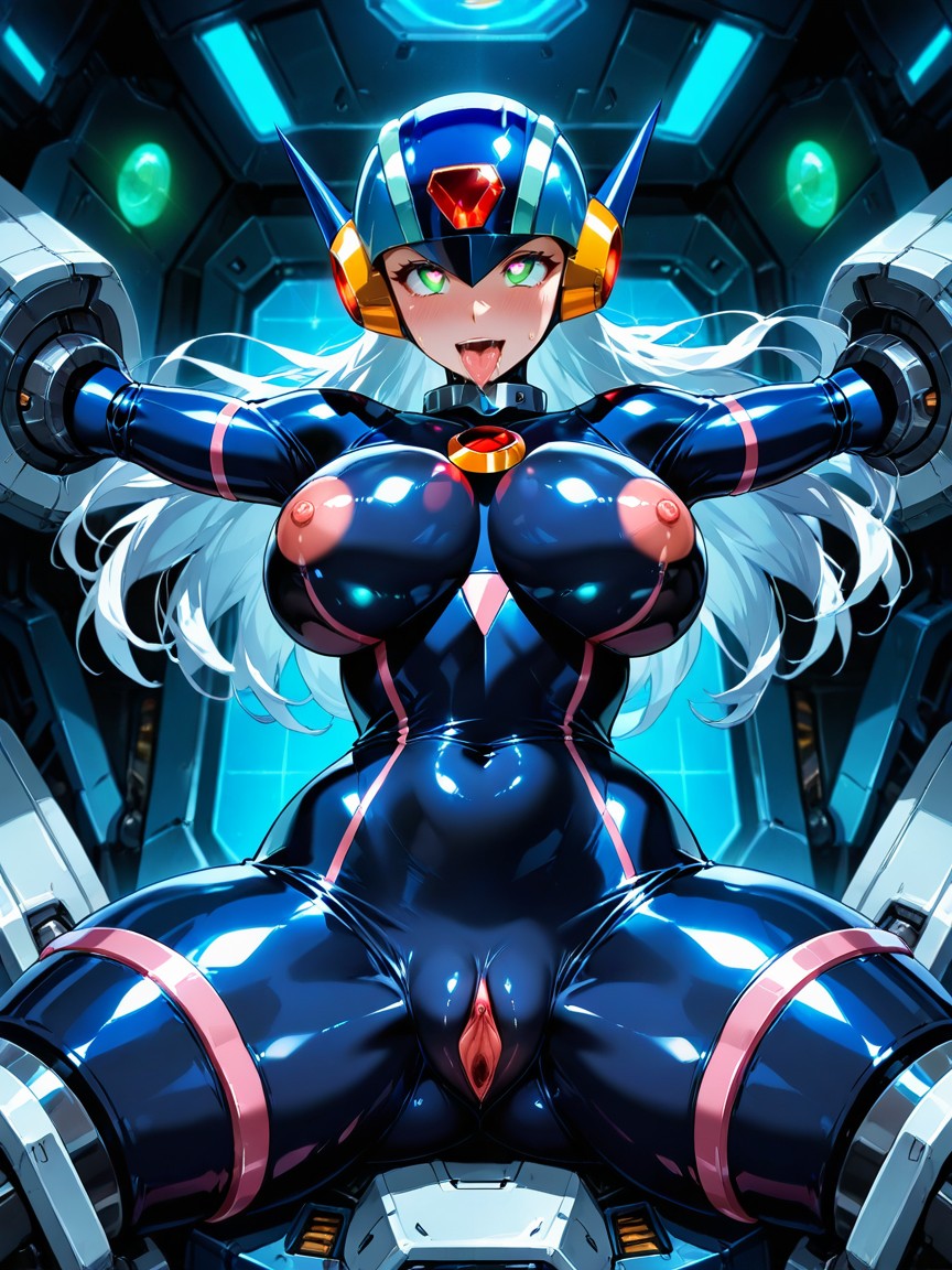 Covered Navel, Blue Bodysuit, Nsfw Hentai AI Porn