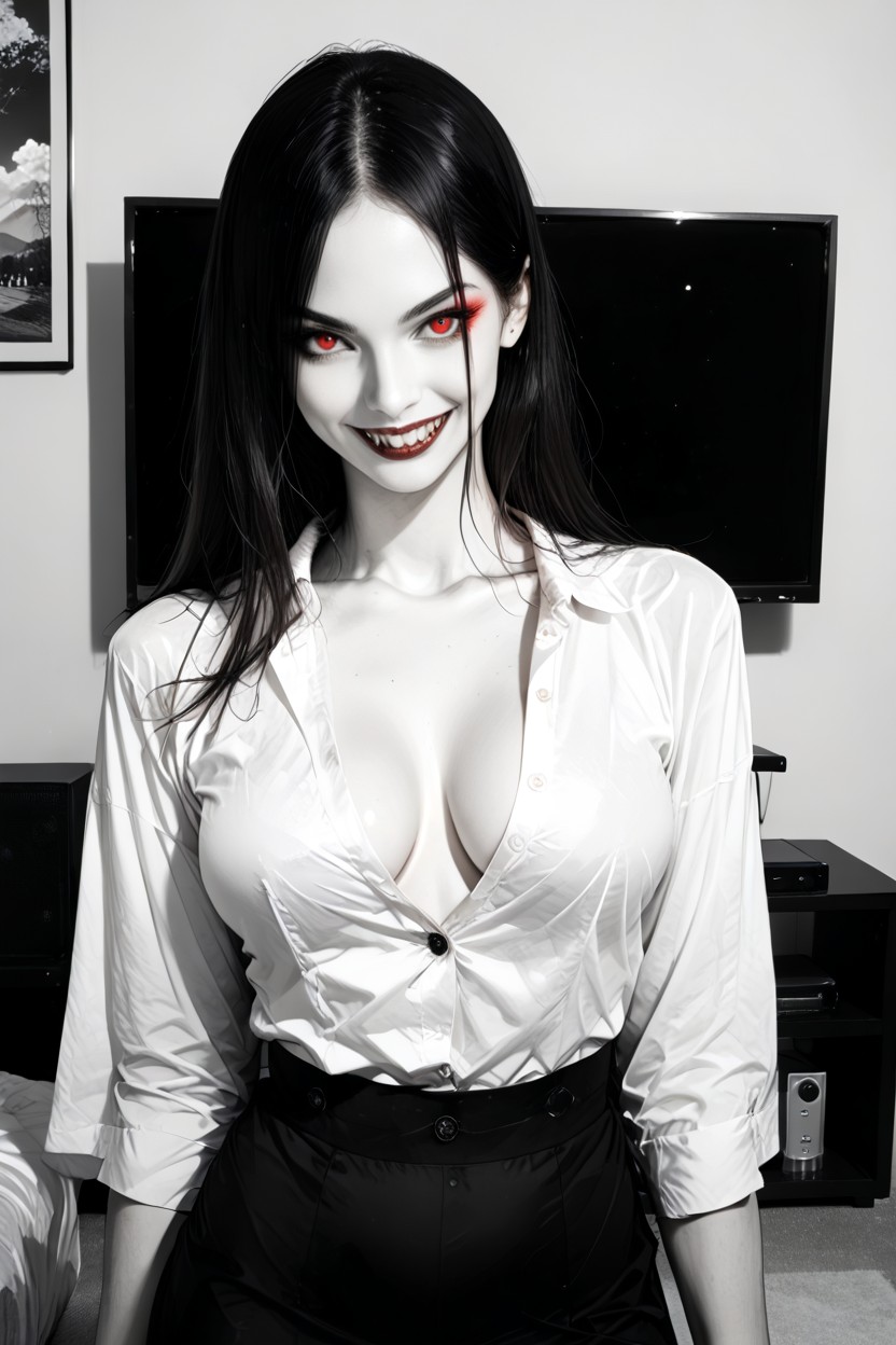 Are To Know Vampire Teeth, コスプレ, Image Style Black & White Manga ヘンタイAIポルノ