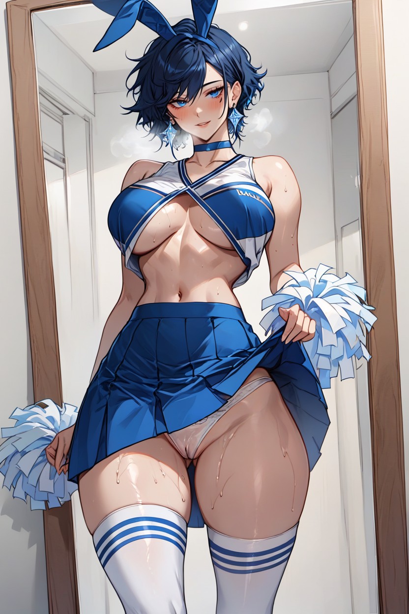 Exposed Thighs, Detailed Eyes, Heavy Breathing AI黃漫