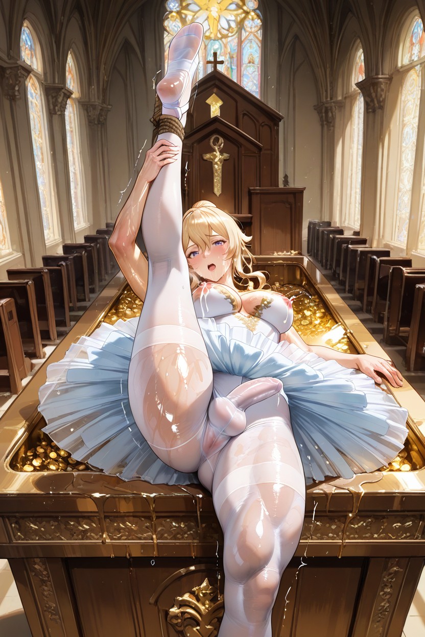 Moaning, Laying On Altar, 25+ Hentai IA