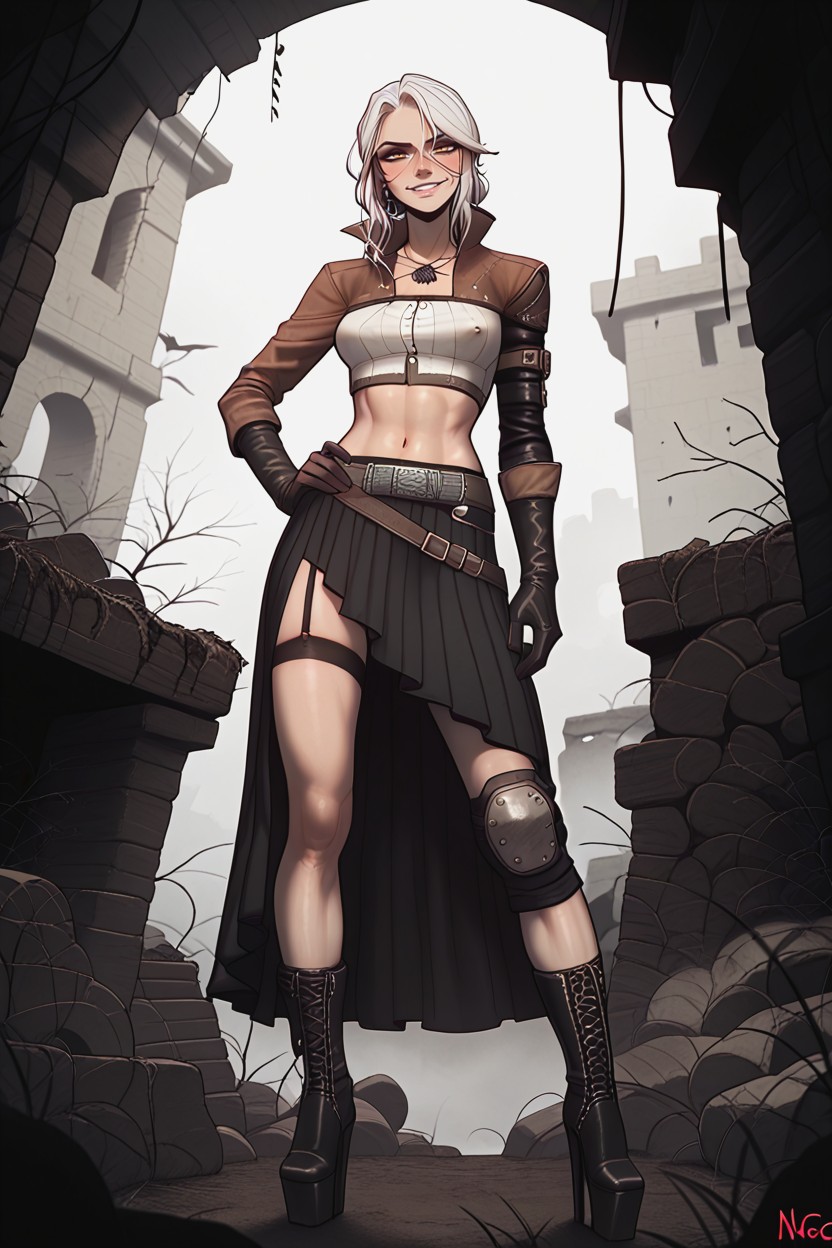 Smirk, Side View, Strongbana Art Style Hentai AI Porn