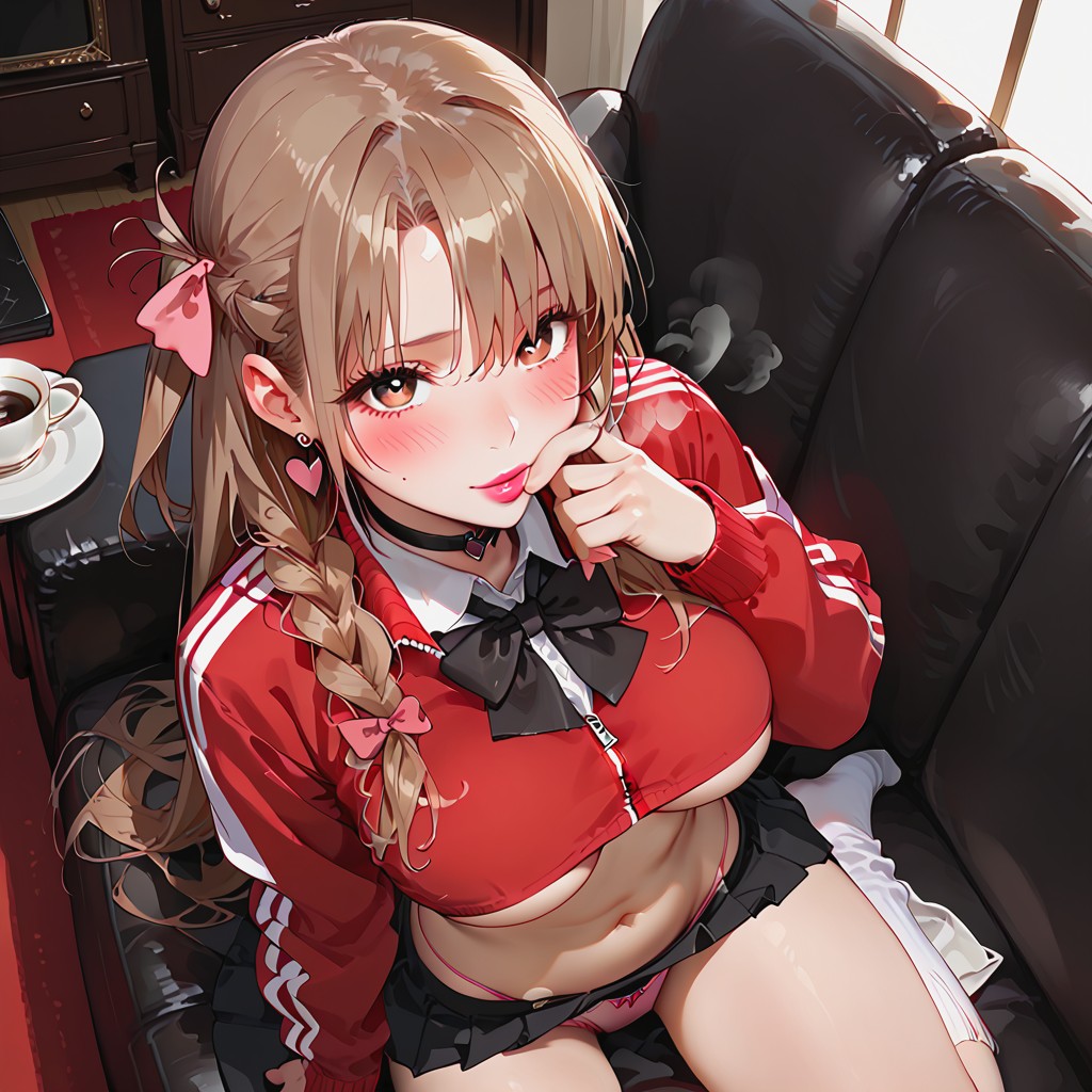 Pink Lipstick, Blushing, Blush Hentai IA