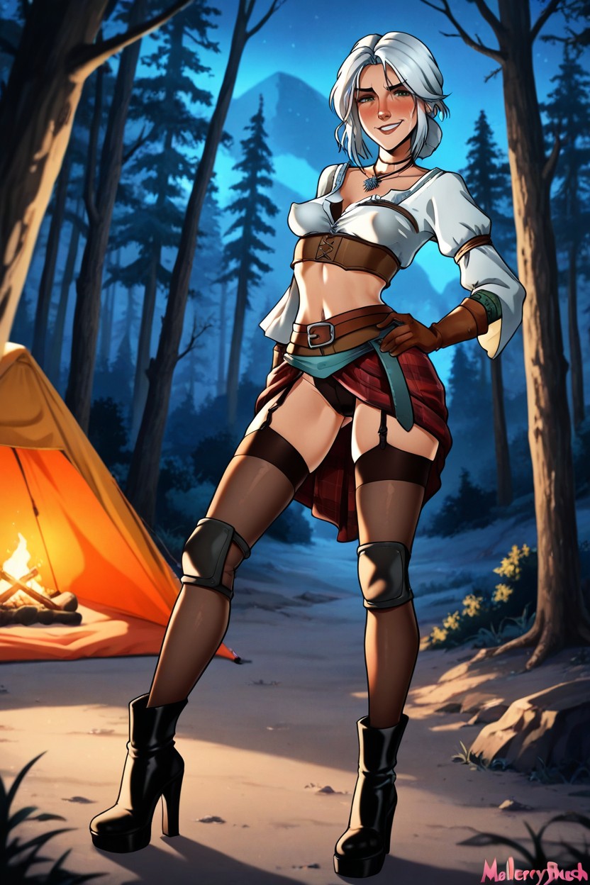 Dynamic Angle, Perfect Thigh Gap, Expresión Arrogante Hentai IA