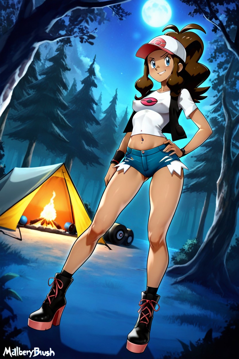 Standing, Perfect Thigh Gap, Erect Nipples Under Clothing Hentai IA