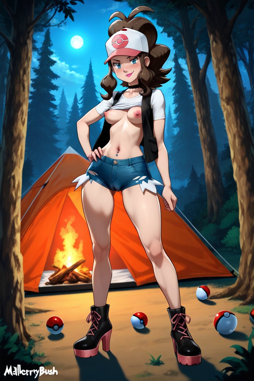 Legs Apart, Perfect Thigh Gap, Boot Laces Porno IA Hentai