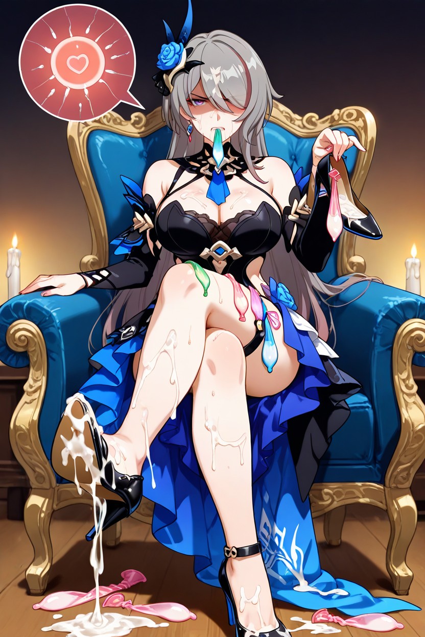 Holding Shoe, Heel Raised, Excessive Cum Hentai IA