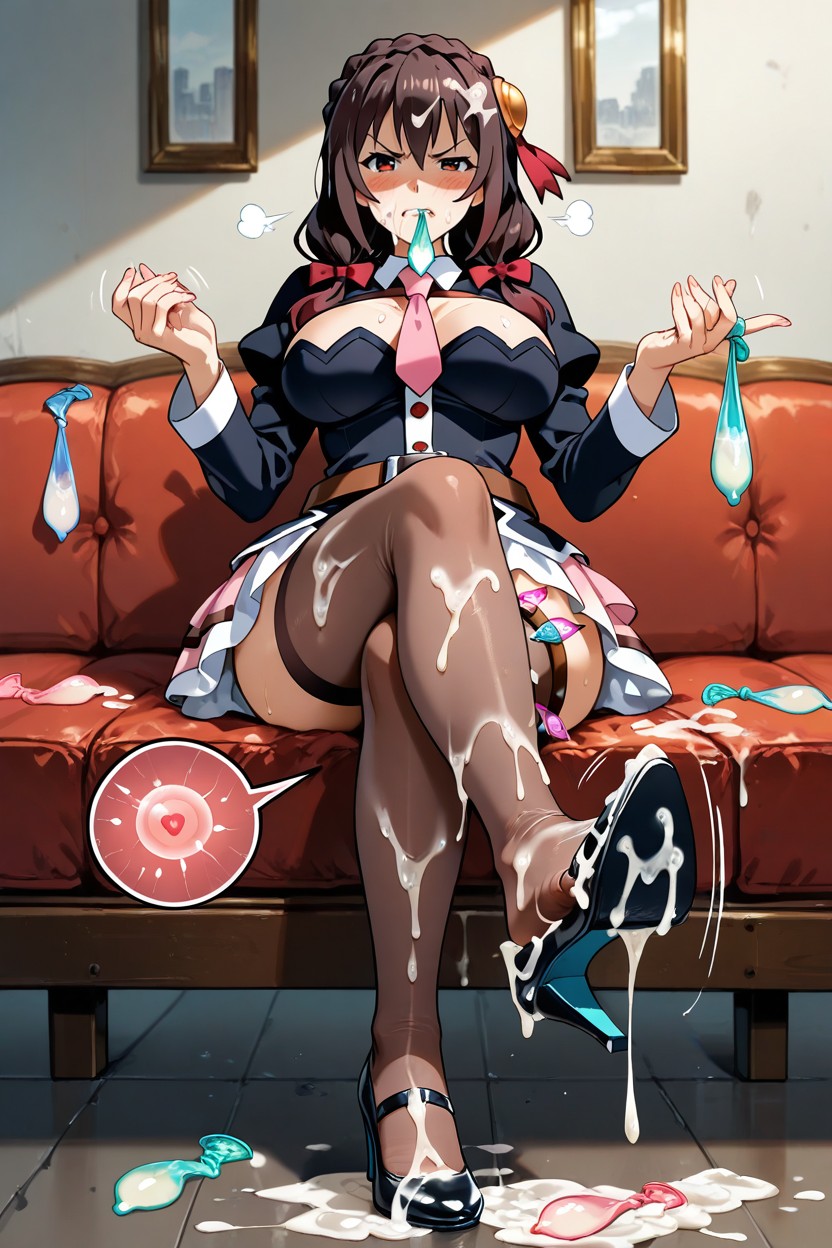 Scowl, Enojada, A Lot Of Used Condom Hentai IA