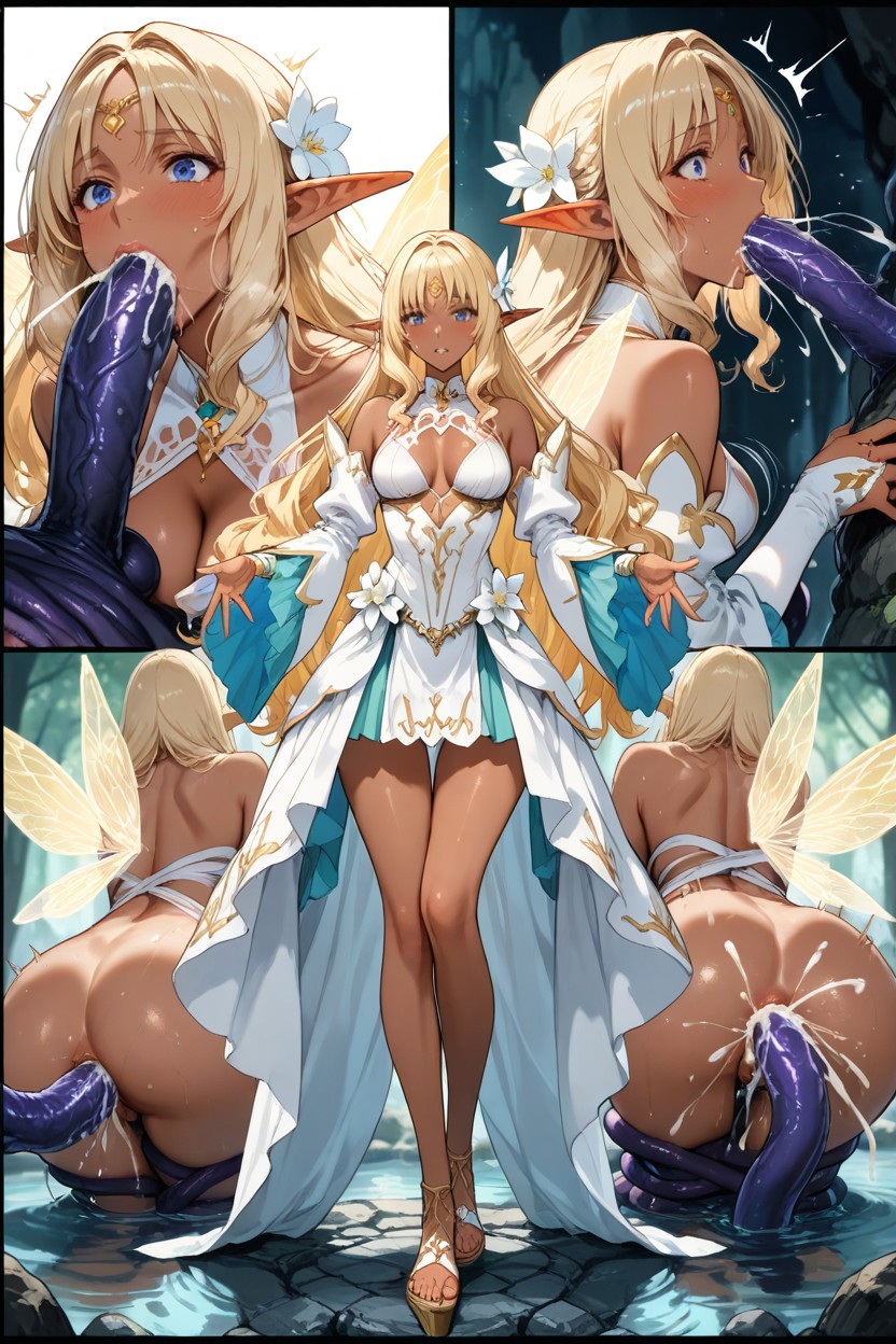 Gold, Ultra Detailed Vagina, Deepthroat Hentai IA