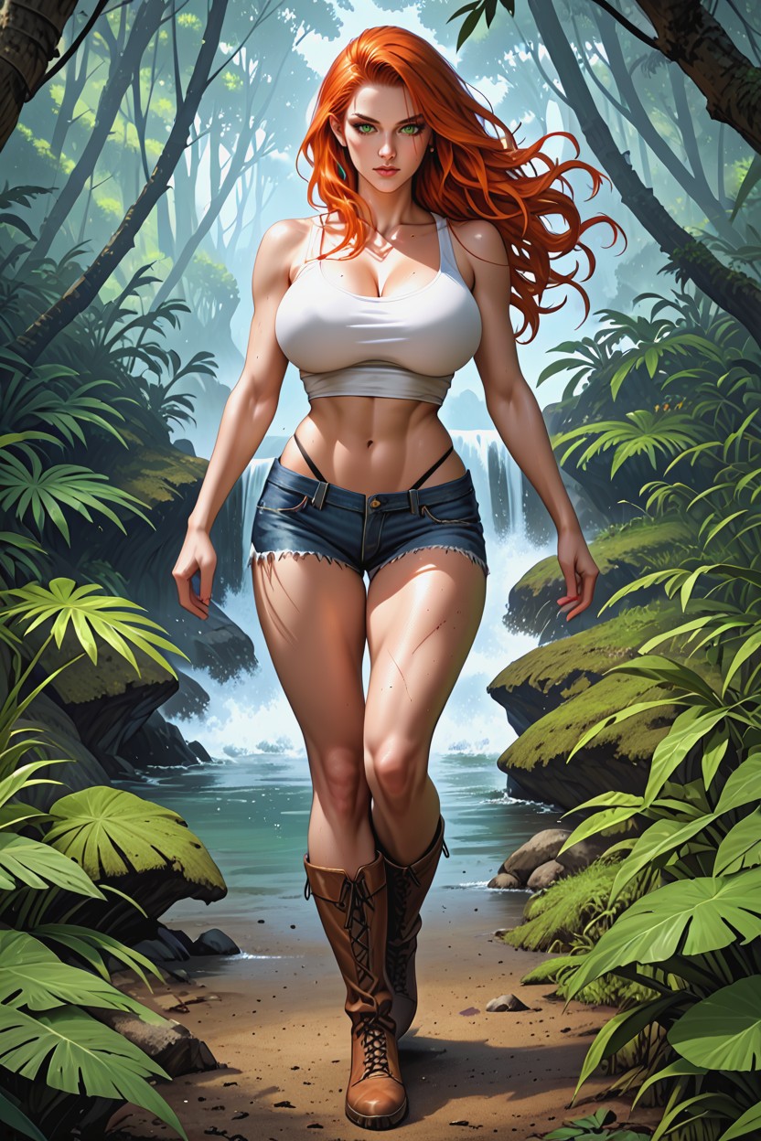 Stomach Shown, Bouncing Breasts, Dynamic Natural Pose Hentai IA