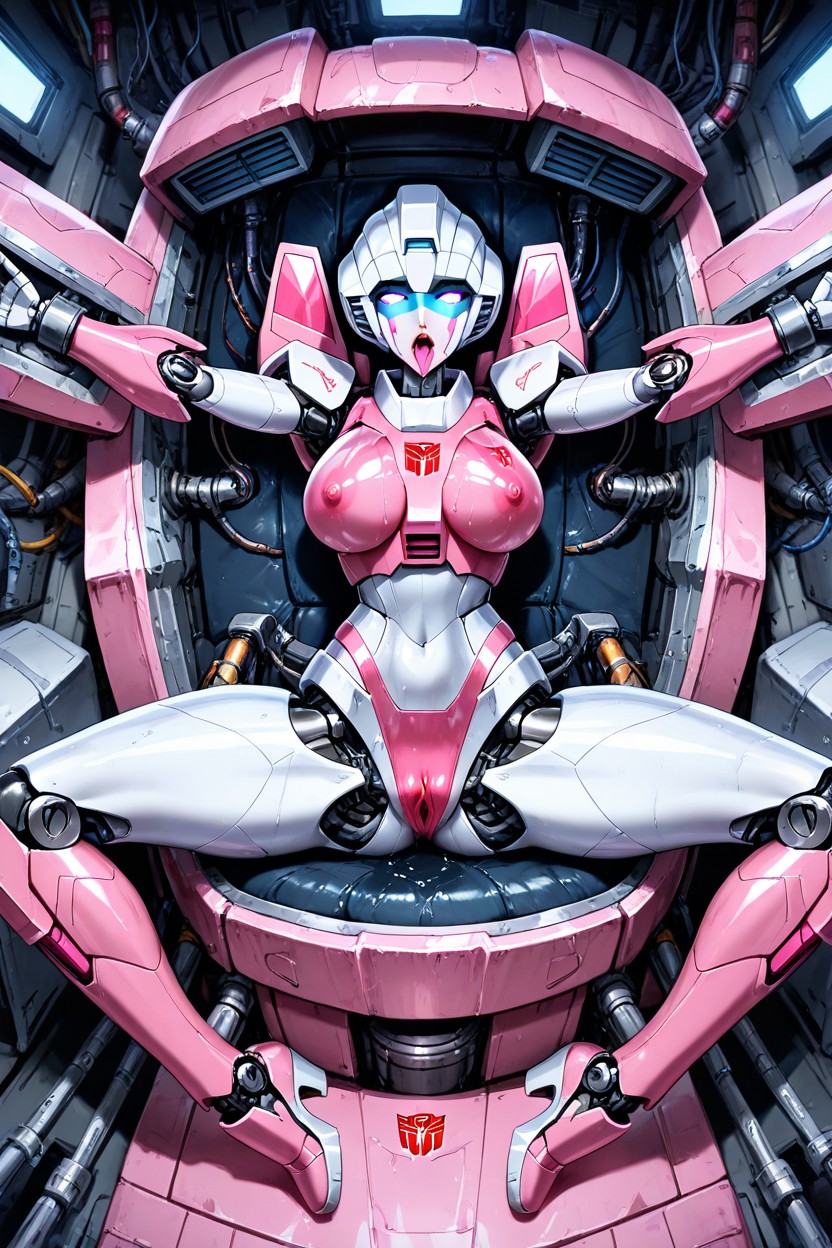 Exposed Midriff And Hips, Thigh-high Boots, Flushed Cheeks Hentai IA