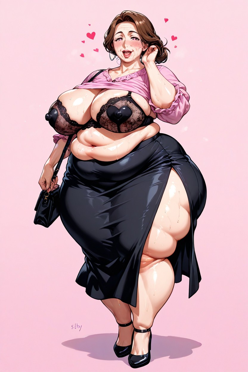 Sweaty, Ssbbw, Extrem Unten Schwer Hentai KI Porno