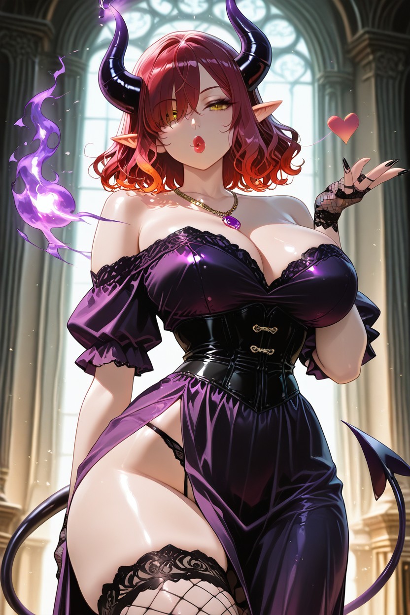 Slutty, Solo, Necklace With Purple Gem Hentai IA