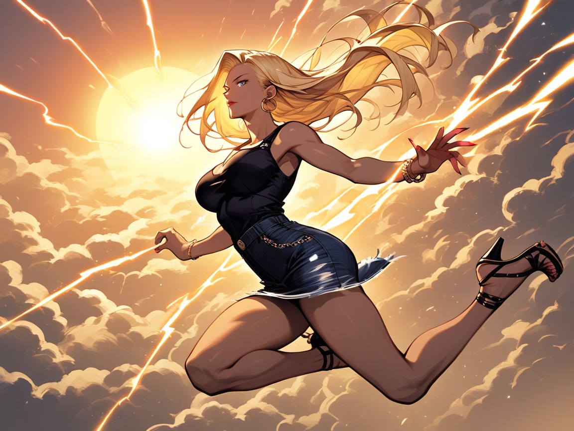 Anatomically Correct Body, Blonde Hair, Red Nails Hentai AI Porn