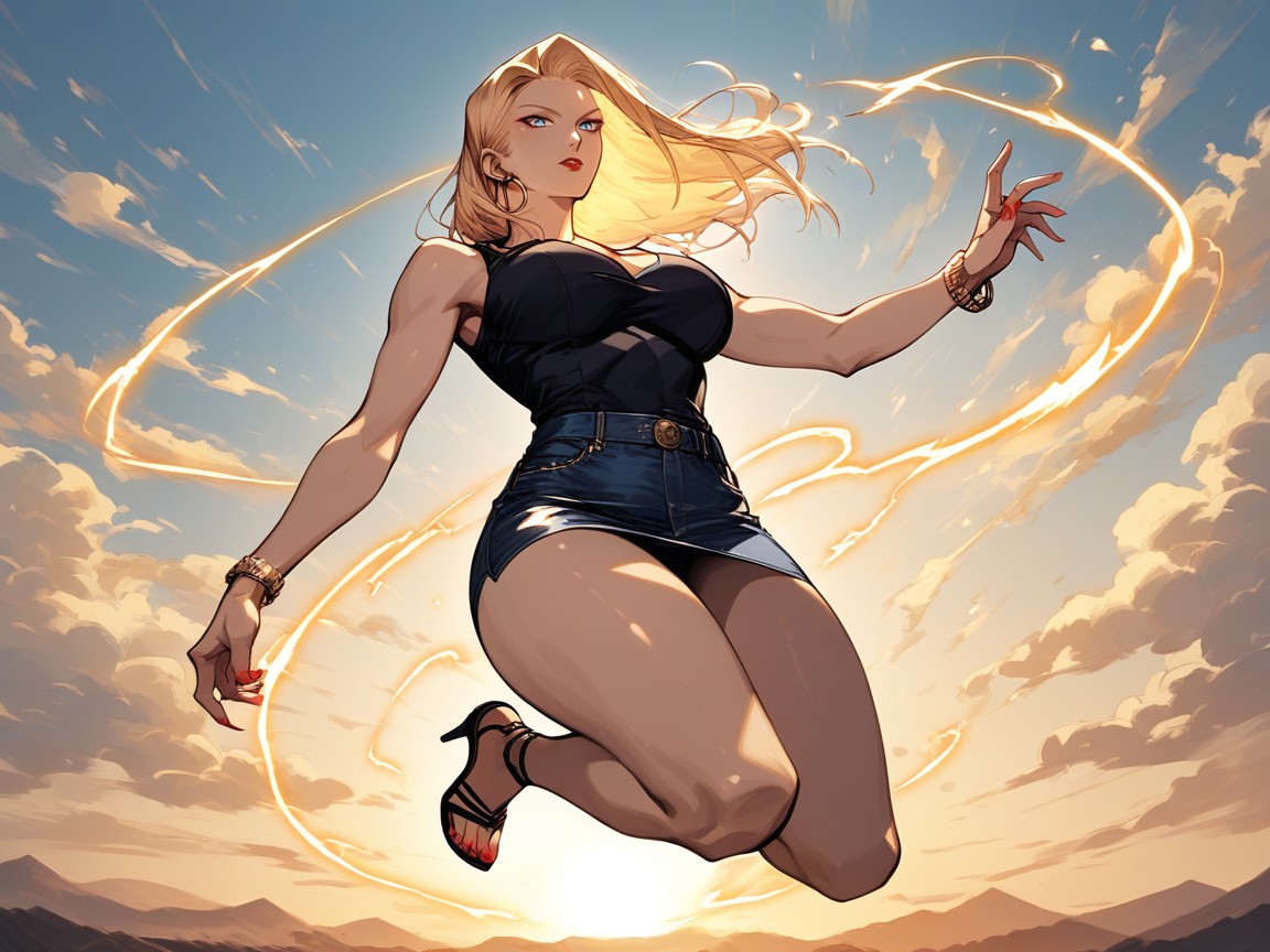 Fighting Pose, Red Lipstick, Wide Angle Hentai AI Porn