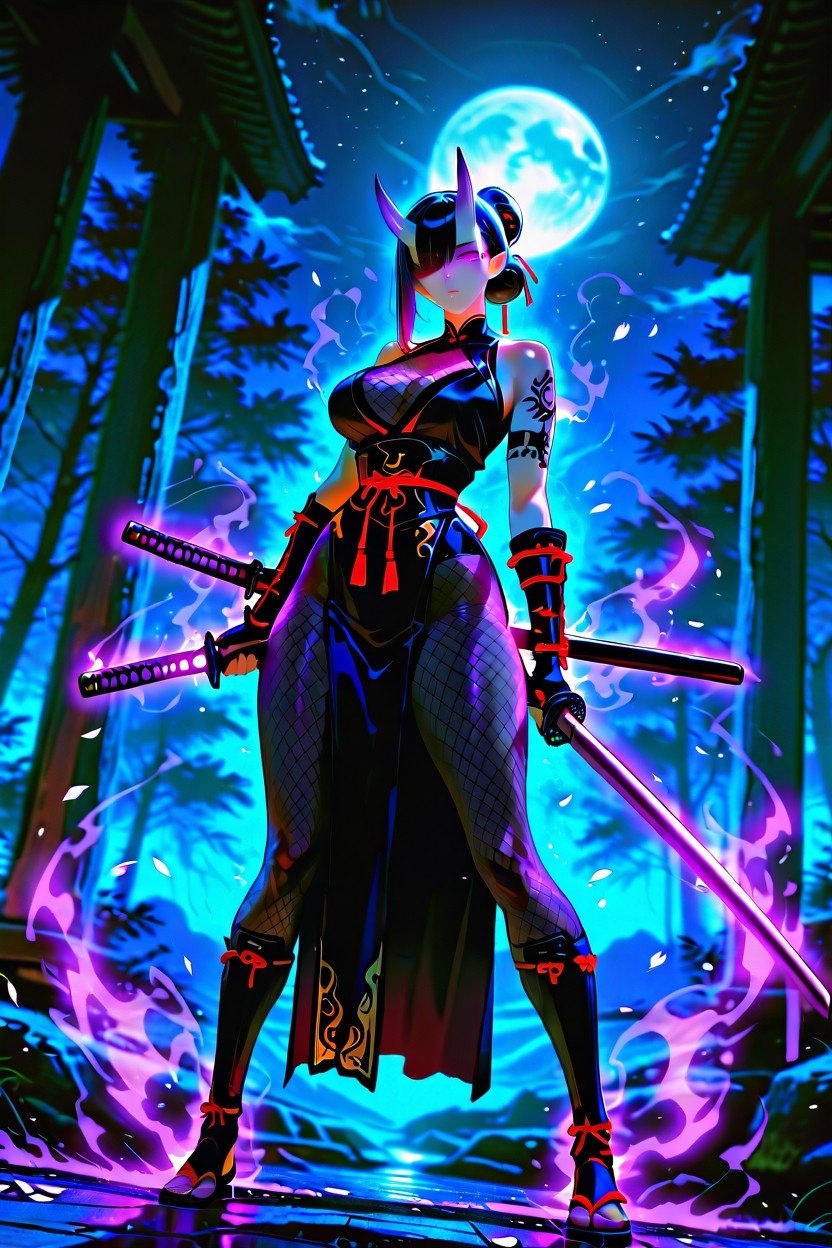 Elf Woman, Sexy Pose, Skin Horns Hentai AI Porn