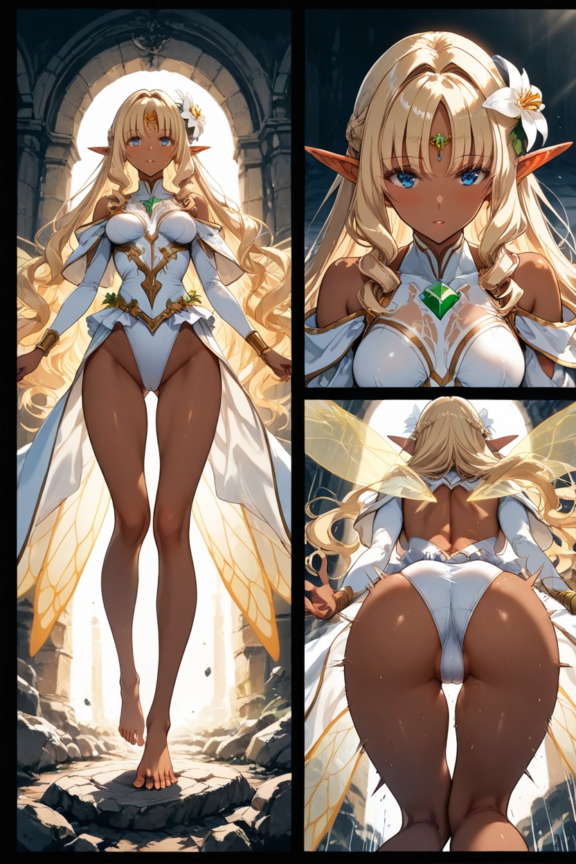 Skinny, Blonde Pube, Small Breasts Hentai AI Porn