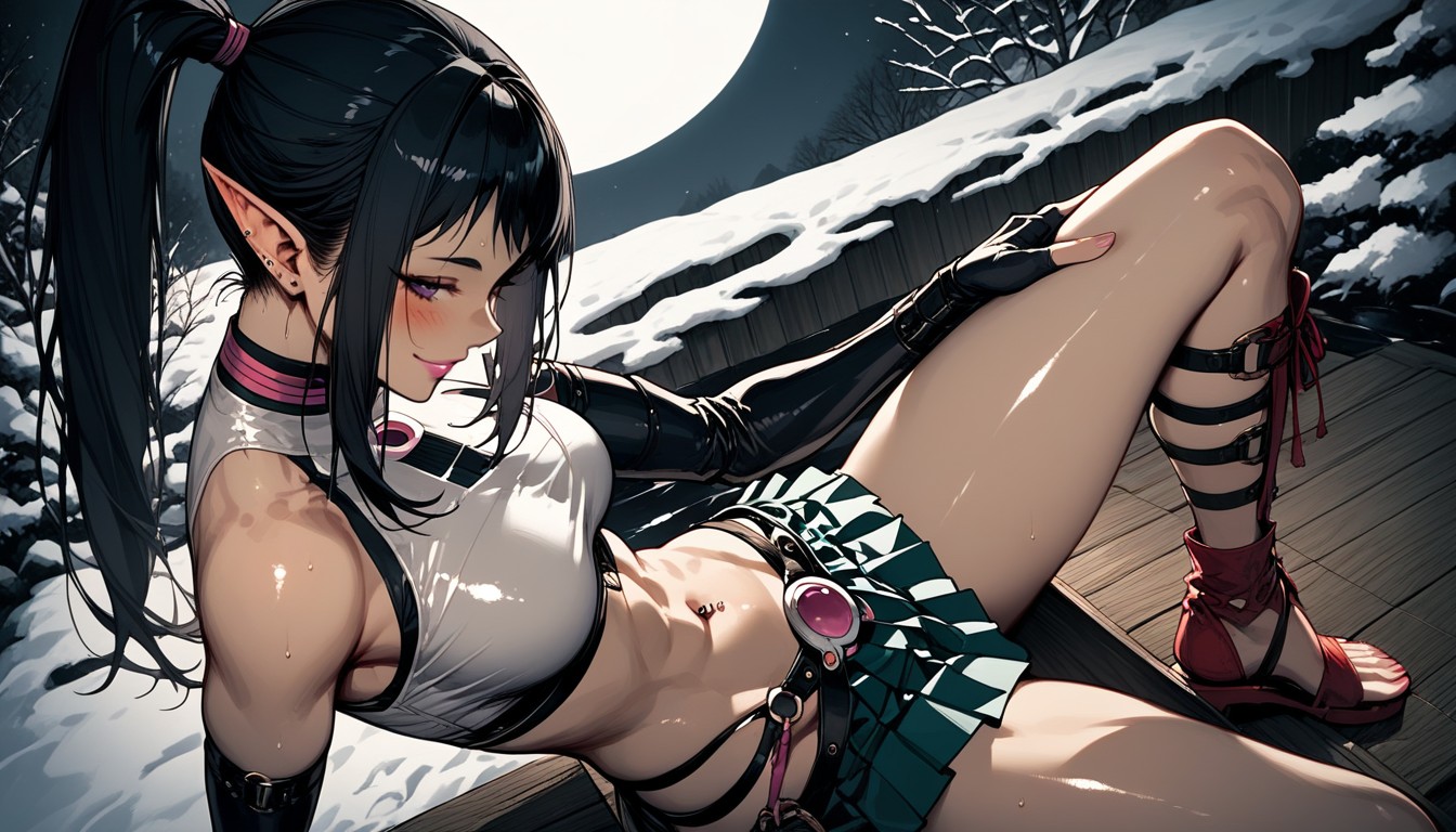 Thigh High Gladiator Sandals, Red Sneakers, Night Hentai AI Porn