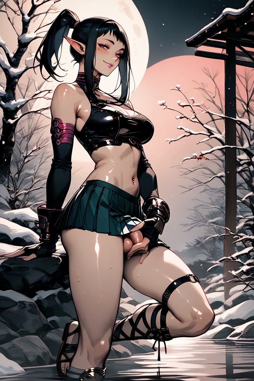 Elf Ears, Dark, Night Hentai AI Porn