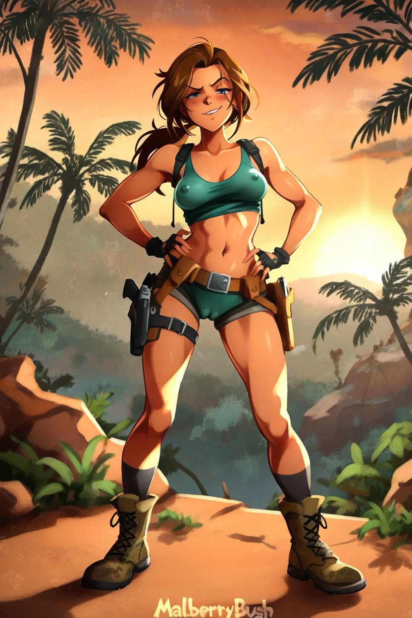 Ponytail, Lara Is Beautiful Stunning Female, Malberrybush Style Hentai AI Porn