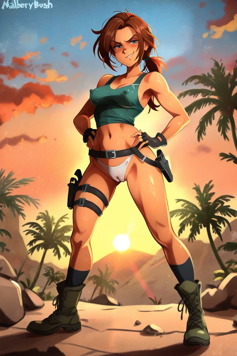 Malberrybush Style, Smug Expression, Bright Blue Eyes Hentai AI Porn