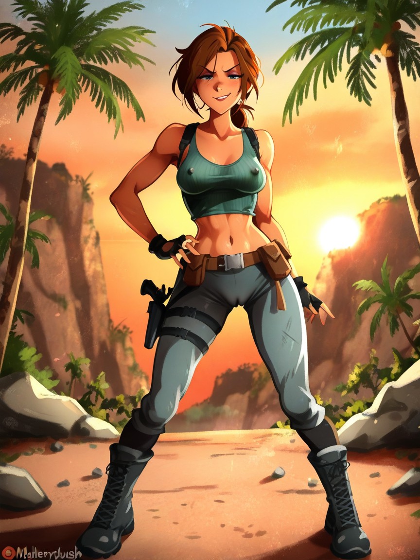 Hyper Detailed Textures, Tree Top, Thighs Exposed Hentai AI Porn