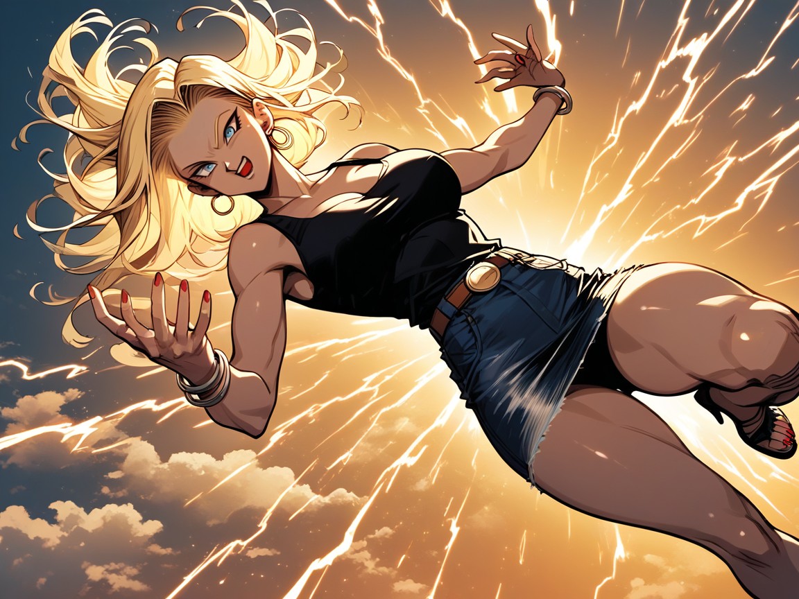 Extremely Beautiful Woman, Emitting Power, Android Hentai AI Porn
