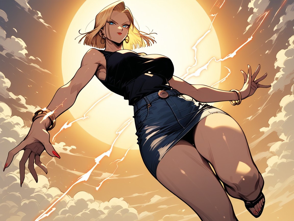 Sunset, Detailed Thighs, Anatomically Correct Body Hentai AI Porn