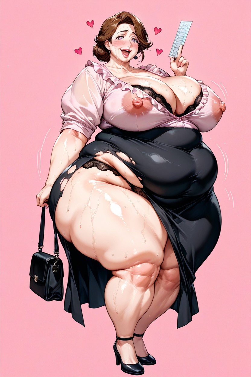 Huge Obese Round Belly, Ssbbw, Torn Clothes Hentai AI Porn