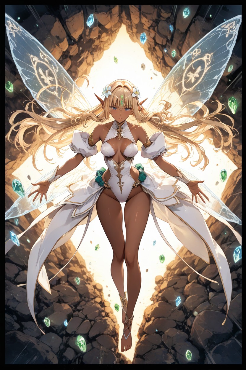 Dark Skin Elf, Top Down, Masterfully Smooth And Refine Faces Hentai AI Porn