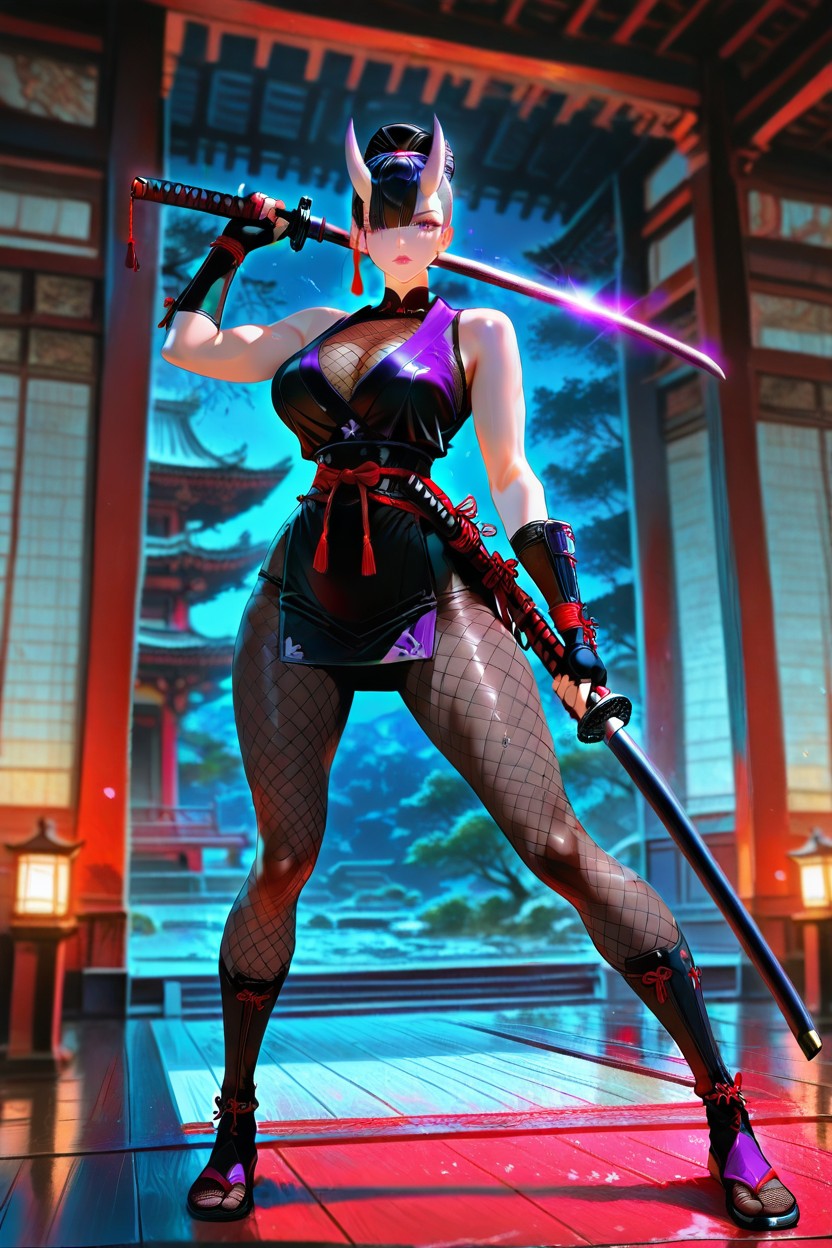 Skin Horns, Athletic Body, Looking At The Viewer Hentai AI Porn