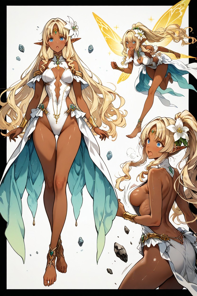 Hyper Tall Woman, Back Side View, Ultra Detailed Vagina Hentai AI Porn