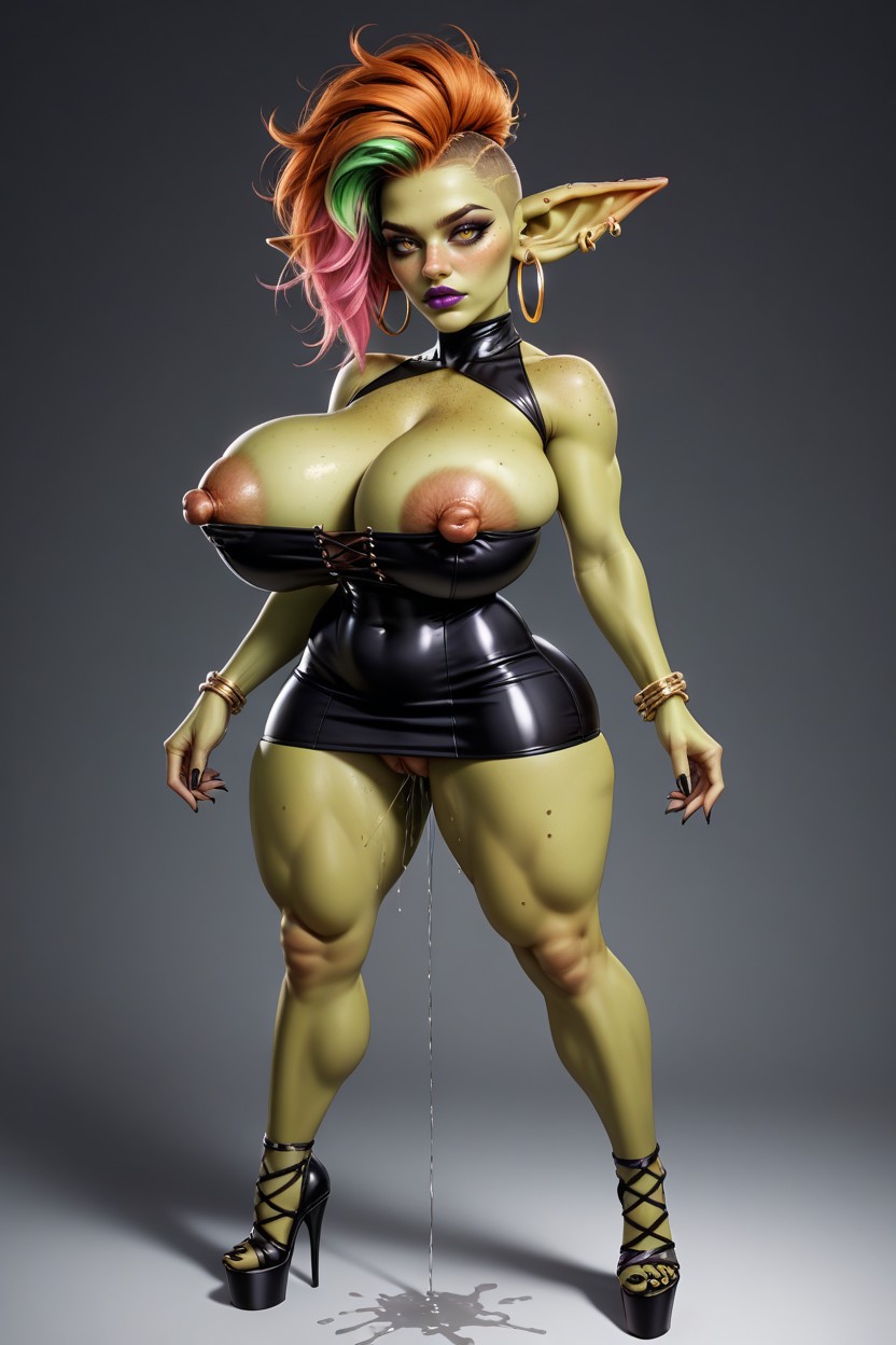 Freckles On Face, Black Sharp Fingernails, Large Ass Hentai AI Porn