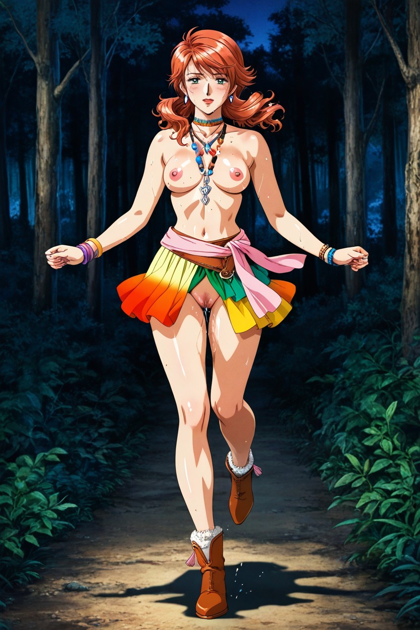 Beaded Anklet, Vanille Outfit, Running Hentai AI Porn
