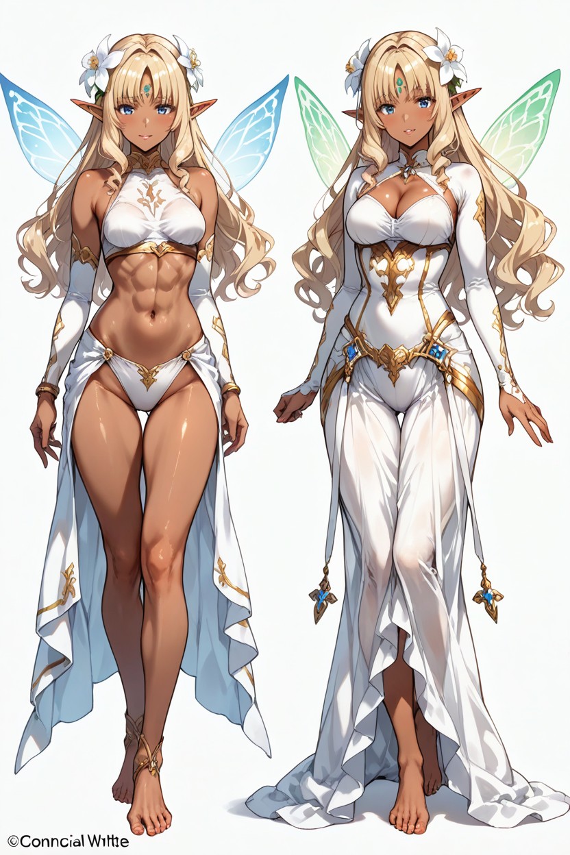 Canonical White Fantasy Outfit, Futaba Lily Ramses, Expressive Motions Hentai AI Porn