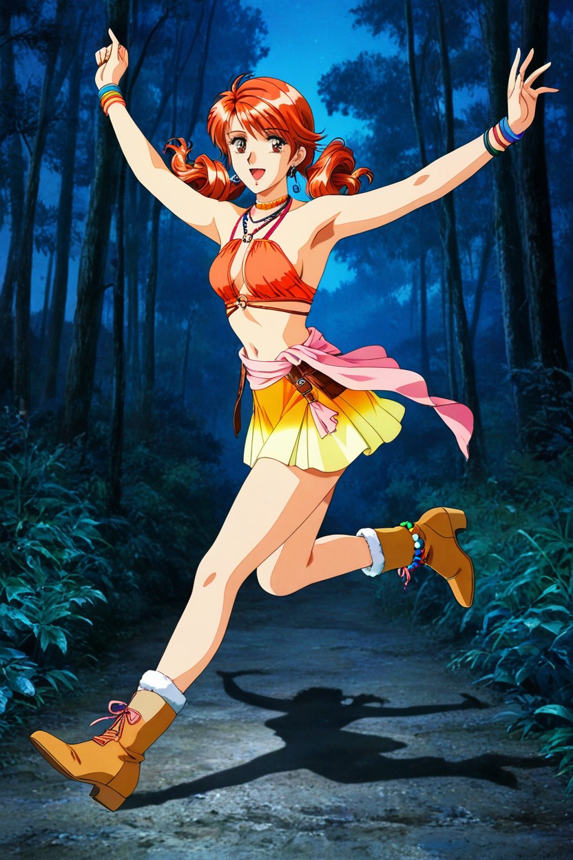 Retro Anime Art Style, Looking At Viewer, Side View Hentai AI Porn