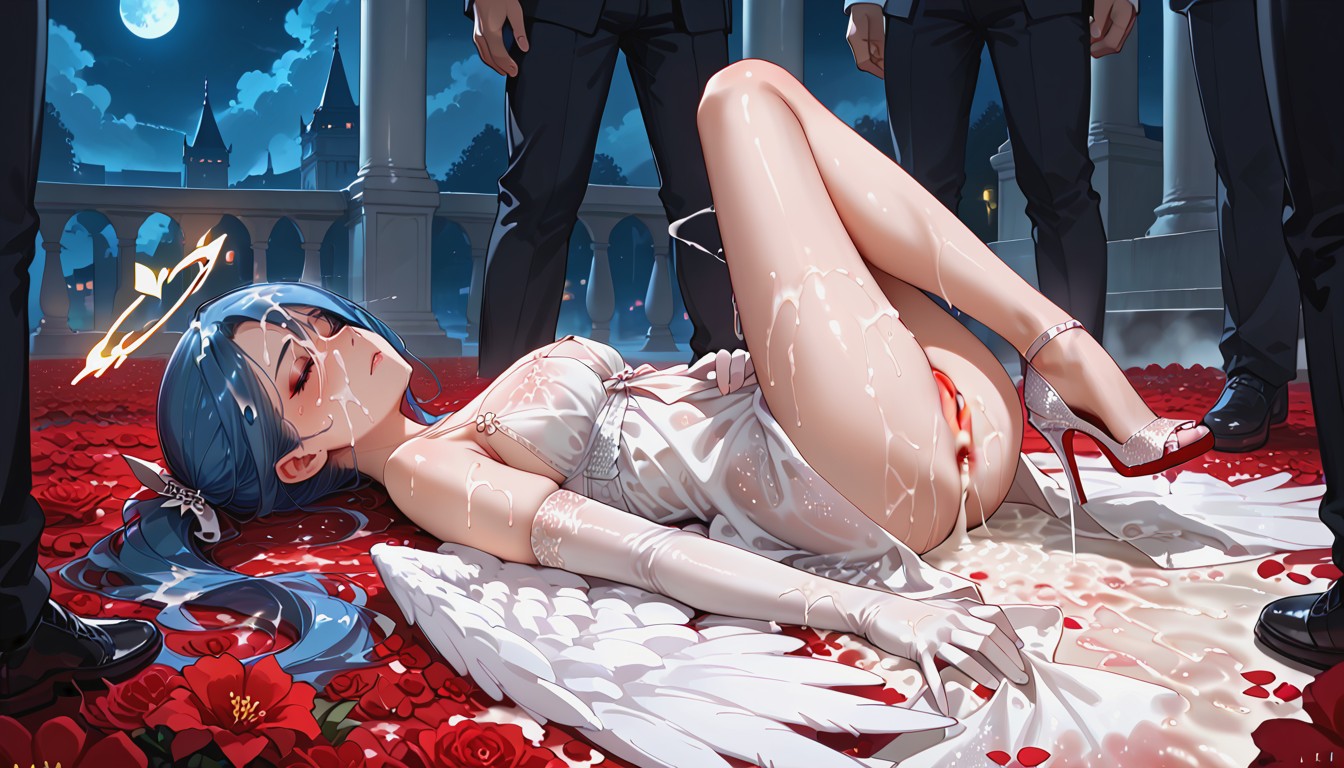 Many People Around, Tired Face , Coverer In Cum Hentai AI Porn