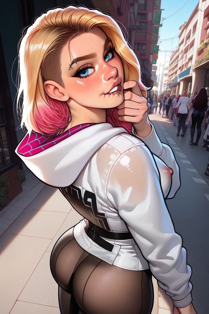 Realistic Public Different People Around, Giant Saggy Breasts, 25+ Hentai AI Porn