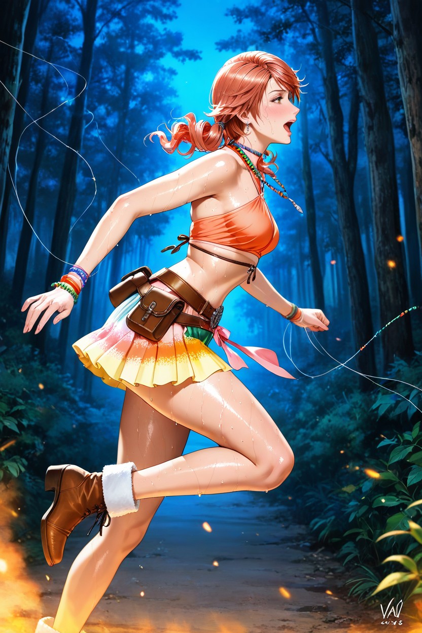 Running, Small Breasts, 25+ Hentai AI Porn