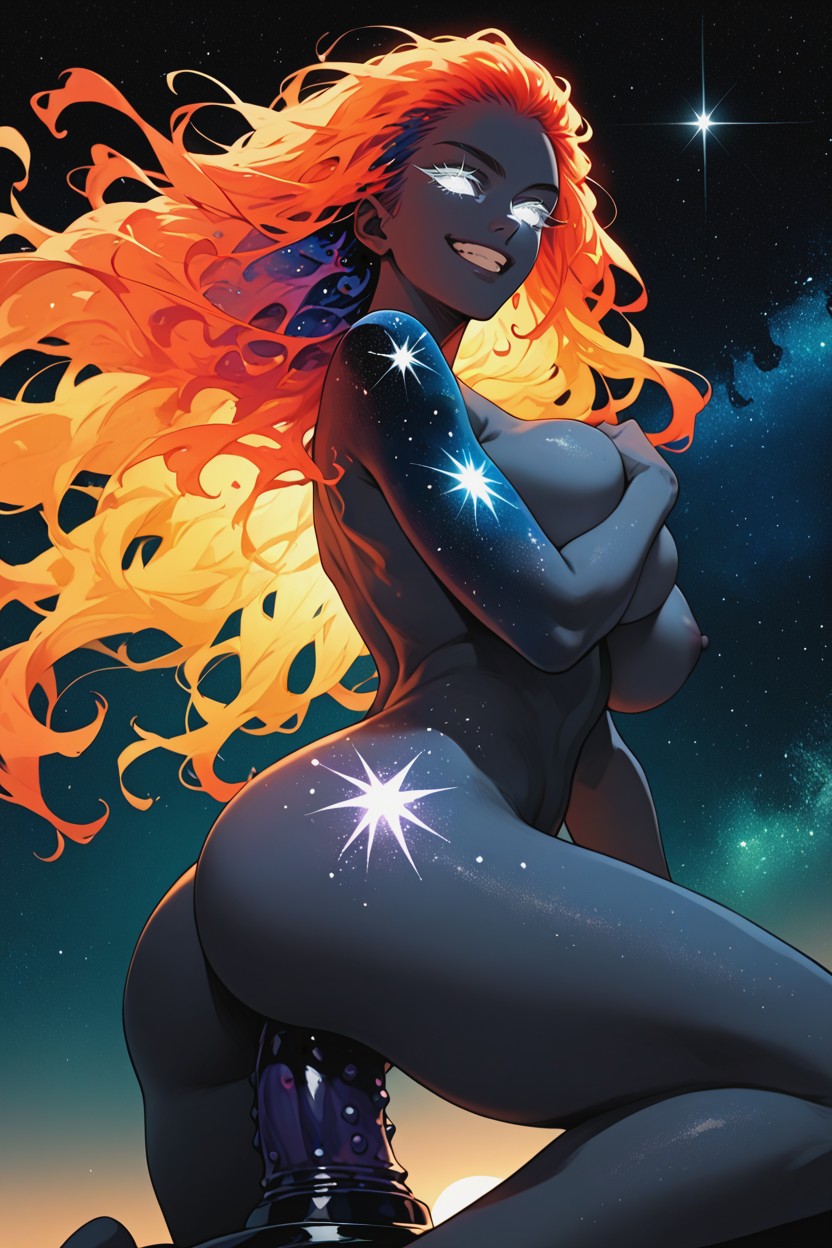 Celestial Galaxy Skin, Grabbing Boobs, Floating Off The Ground Hentai AI Porn