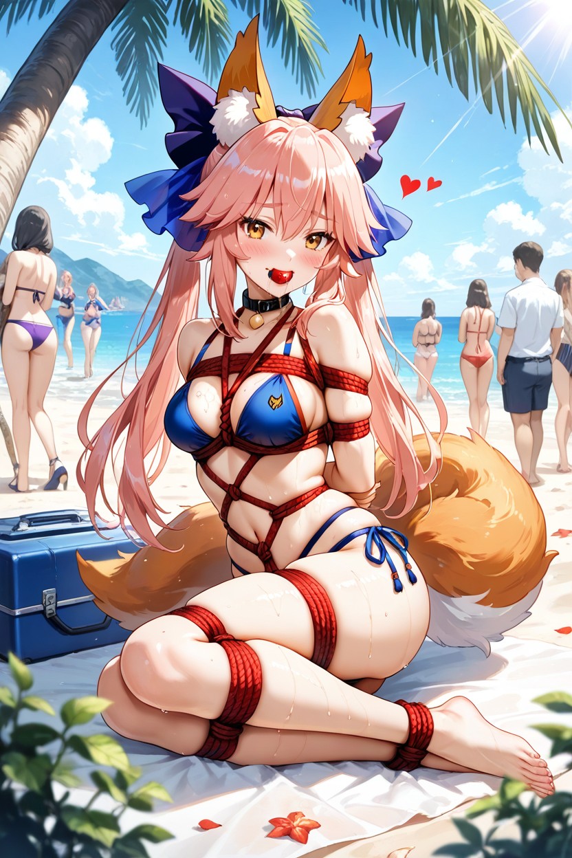 Rope, Beach, Ballgag Hentai AI Porn
