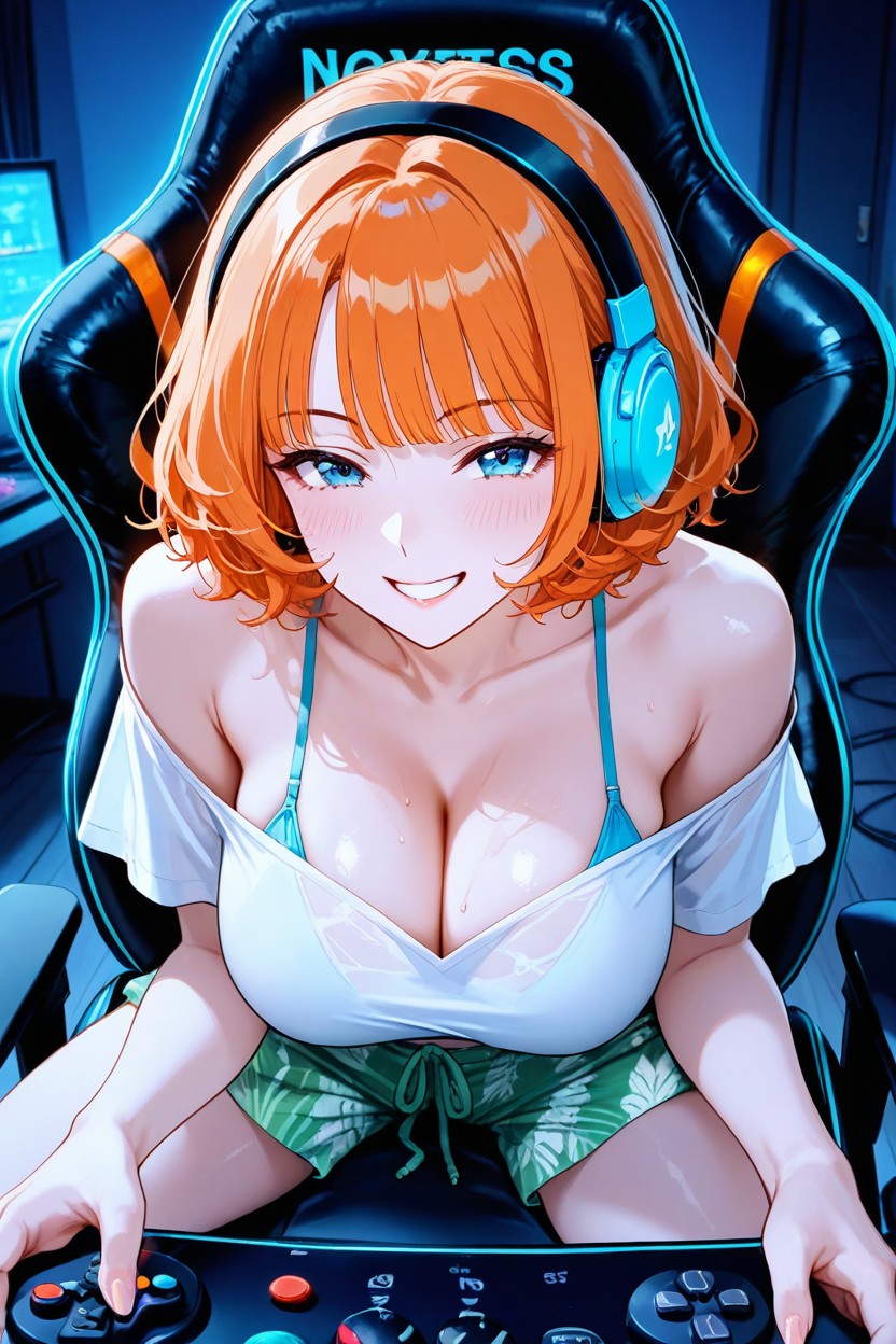 Solo, Sensual, Large Blue Eyes Hentai AI Porn