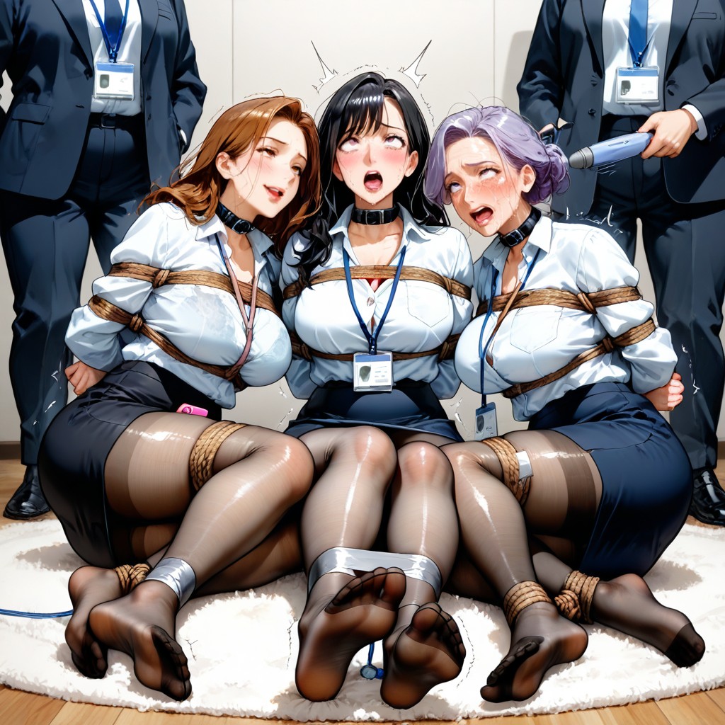 Messy Hair, Harem, Lesbian Dominance Hentai AI Porn