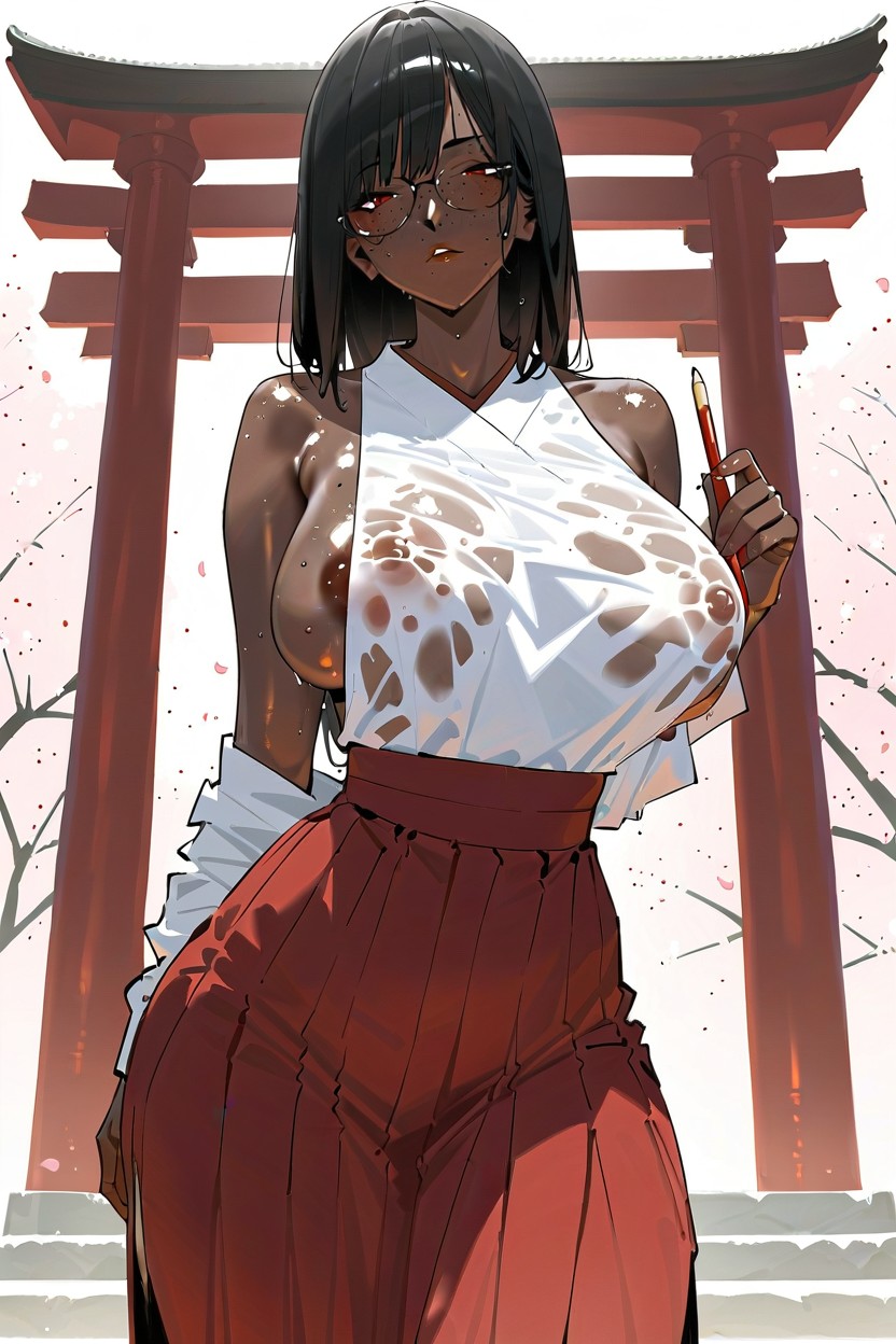 Oiled Body, Form Fitting Clothes, Cherry Blossoms Hentai AI Porn
