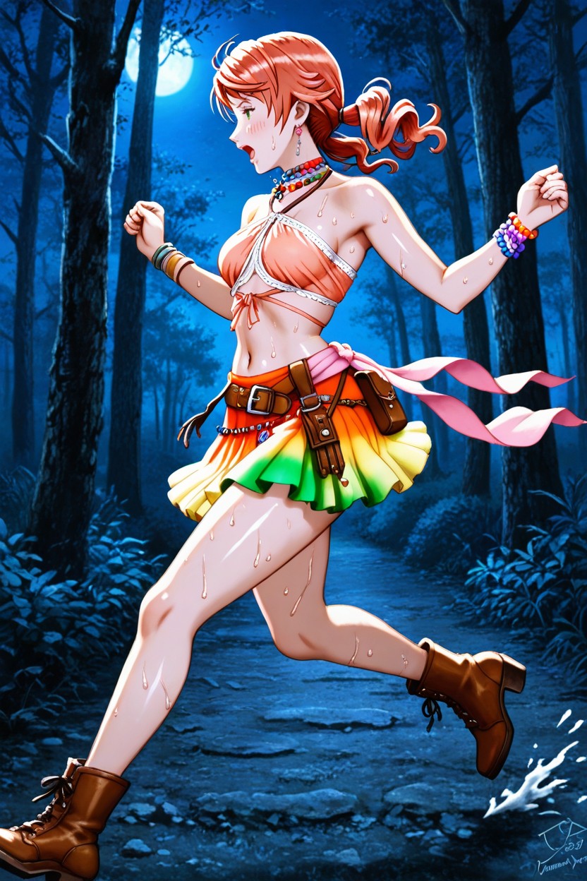 Night Time, Cinematic Detailed, Sweaty Skin Hentai AI Porn
