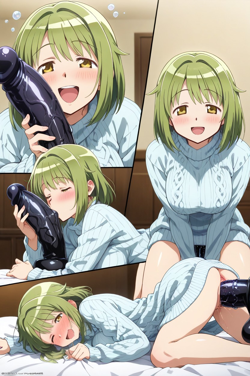 Bedroom, Japanese Anime Quality, Super Wide Dildo Hentai AI Porn
