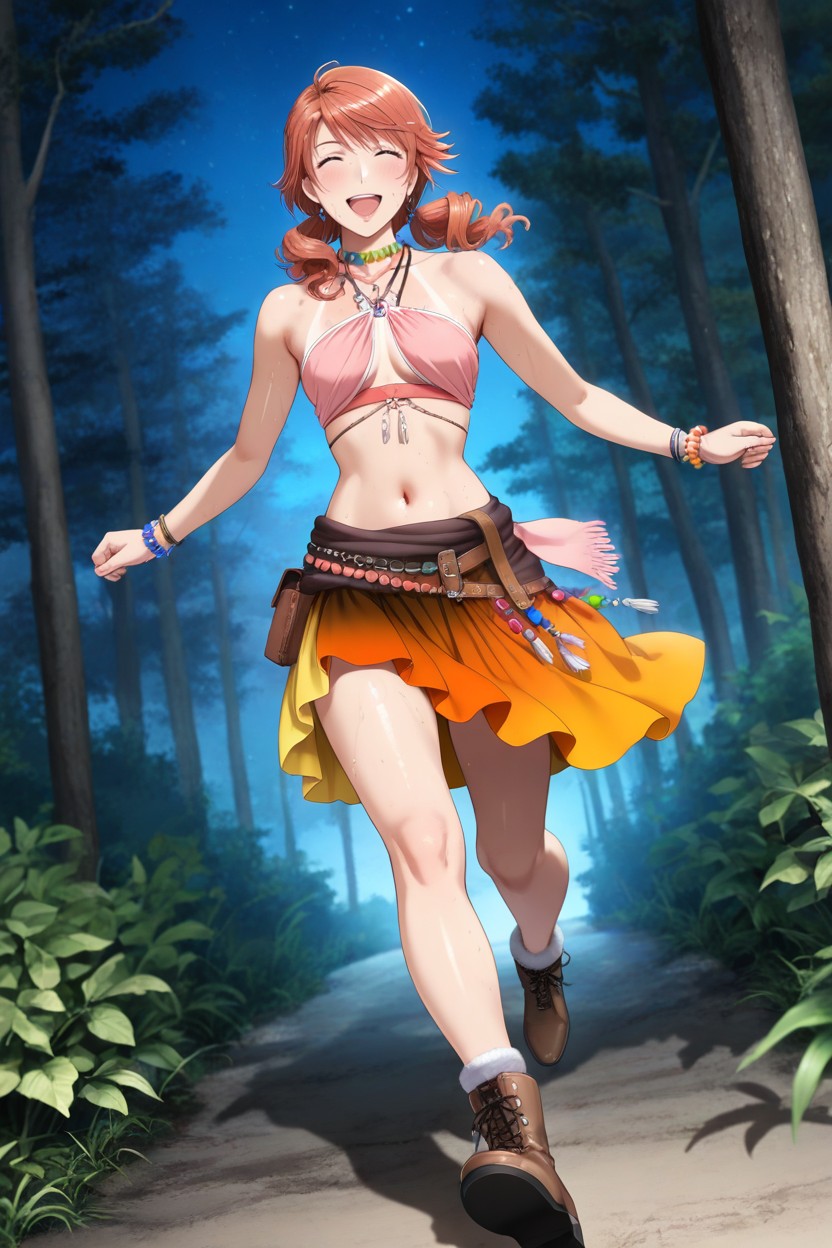 Sweaty Skin, Mini Skirt, Night Time Hentai AI Porn